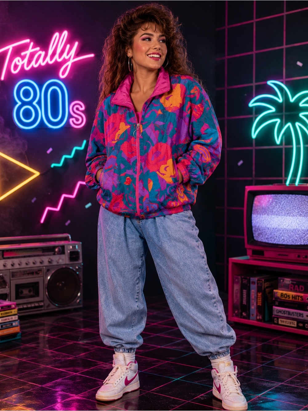 130. 80s Retro Windbreaker Jacket
